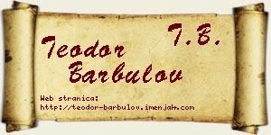 Teodor Barbulov vizit kartica